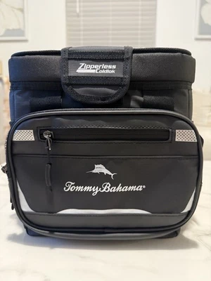 TOMMY HILFIGER TOMMY BAHAMA Zipperless Lunch Cooler Shoulder Bag 9 Cans Deep Freeze Black /Gray