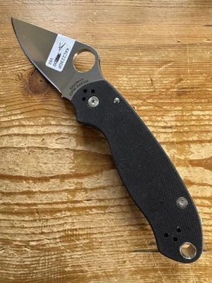 Spyderco Para 3 CPM S45VN Borde Liso Negro G10 PM3 C223GP Segundo de Fábrica -A Foto 1 de 4