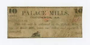 1861 10c Palace Mills - Columbus, GEORGIA Merchant Scrip - Picture 1 of 2