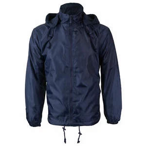 Men's Water Resistant Polar Fleece Lined Hooded Windbreaker Rain Jacket - Picture 1 of 33