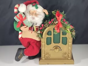 Vintage 1997 Weihnachten Tischdeko Santa Jukebox Spieluhr batteriebetrieben - Bild 1 von 5