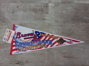 Braves Back to Back National League Champions 1996 MLB Flag Pennant Vintage 90s