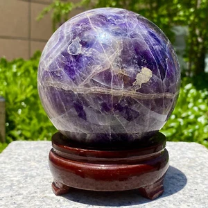 3 libbre rara sfera di guarigione sfera cristallo quarzo ametista sogno viola alta qualità - Foto 1 di 13