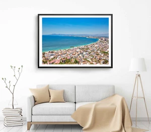 Puerto Vallarta Print, Mexico Wall Art, Sea Aerial Framed Beach Wall Art,Coastal - Foto 1 di 5