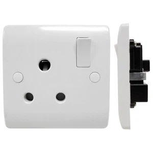 15 Amp 3 Round Pins Wall Switched Socket 1 Gang White 15A Outlet - Picture 1 of 6