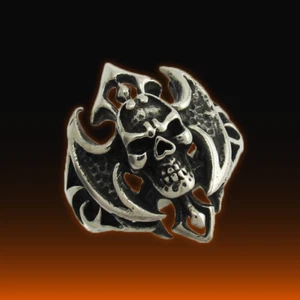 RRJ - Men's 316L Stainless Steel Biker / Punk / Skull Ring Size 8-13