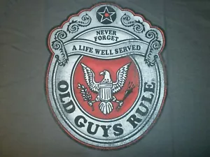 OLD GUYS RULE "NEVER FORGET A LIFE WELL SERVED" S/S T-SHIRT SIZE M - Picture 1 of 4