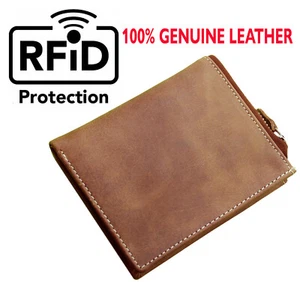 Topsum London Mens RFID Top Grain Leather Wallet With Zipper Pocket Gift Boxed - Picture 1 of 6