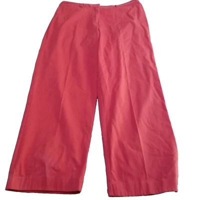 Pantalones Charter Club de longitud completa para mujer talla 16 pierna ancha tiro alto mezcla de algodón rosa Foto 1 de 4