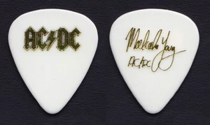 AC/DC Malcolm Young Signature White/Gold Guitar Pick - 2009 Black Ice Tour - Picture 1 of 1