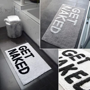 Get Naked Bath Mat - Slogan Non Slip Bathroom Rug, Supersoft Absorbent 50 x 80cm - Picture 1 of 17