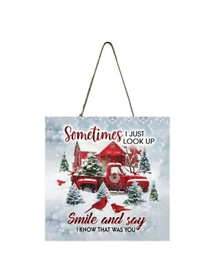 Mini letrero de madera hecho a mano adorno navideño cardenal rojo a veces busco Foto 1 de 4