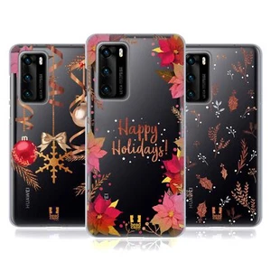 HEAD CASE DESIGNS GOLD CHRISTMAS SOFT GEL CASE FOR HUAWEI PHONES 4 - Picture 1 of 10