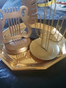 4 , Messing Tablett,, Musikpfeil, Kaktus - Bild 1 von 6