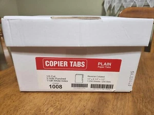 110 lb Reverse Collated Blank Plain Paper Copier Tabs 1/5 Cut-1250/case New - Picture 1 of 2