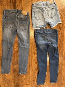 Abercrombie Fitch & GAP Kids Girls Jeans 11-12 / Shorts Lot 3 - Picture 1 of 5