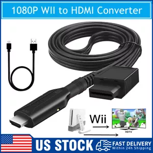 Wii to HDMI Adapter Converter Cable Full HD 1080P Plug & Play For TV/PC - Picture 1 of 12