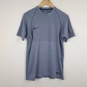 Nike Football T Shirt Mens Medium Grey Soccer Training Sports Short Sleeve - Picture 1 of 12