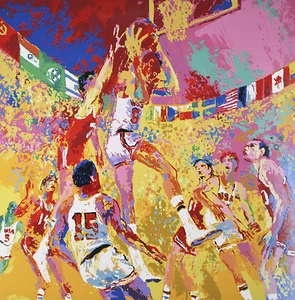 "Basketball" By Leroy Neiman Signed Artist's Proof AP Silkscreen 1972 w/ COA - Picture 1 of 3