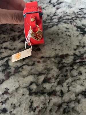 Brazalete Tory Burch Alden de charol rojo amapola/azul nuevo con etiquetas Foto 1 de 4