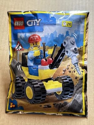 CITY LEGO Polybag Set 952202 Workman Minifigura + Paquete de Lámina Barrena Raro Juego LEGO Foto 1 de 2