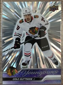 COLE GUTTMAN 2023-24 UPPER DECK SERIES 1 YOUNG GUNS OUTBURST SILVER SP RC #216
