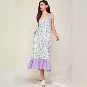 Dreamland Lilac Garden Dress | Lilac - Picture 1 of 8