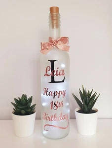 LED Leuchtflasche dekoratives Geschenk Geburtstag 18. 21. 30. 40. 50. 60. 70. - Bild 1 von 2