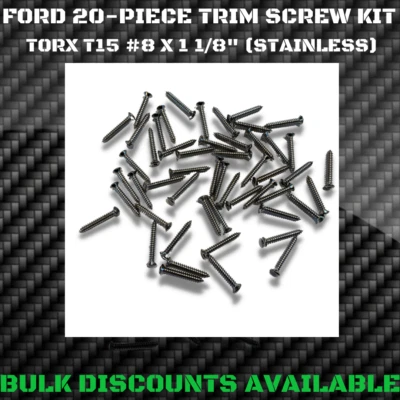 1955-2005 Ford Thunderbird Interior Exterior Bezel Molding Trim Screws STAINLESS - Image 1 of 2