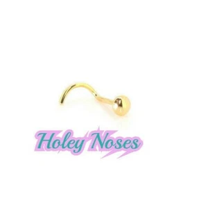 18ct Yellow Gold rounded dome Nose Stud nose Pin nose Ring Handmade 3.0mm - Picture 1 of 9