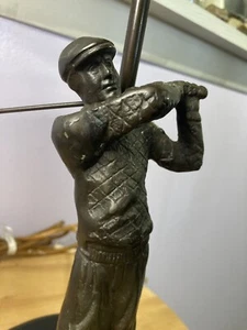 Brass Table Lamp, Golfer 20” - Picture 1 of 10