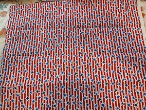 Stars & Stripes Glittery 100% Cotton Fabric - 1 Yard Piece... - Picture 1 of 2