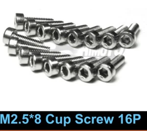 RC Car 1/10 Cup Screw M2. 5*8 16 Pieces Himoto Racing RC-039 - Picture 1 of 1