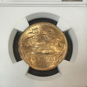 1956 Mo Mexico 20 Centavos NGC MS66RD - Picture 1 of 4