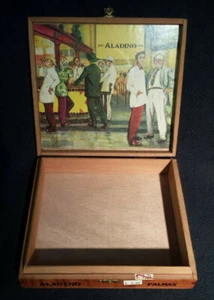 Aladino 1947 1961 Aladino Palmas Madera Caja de Puros JRE Tobacco Co. - Imagen 1 de 10