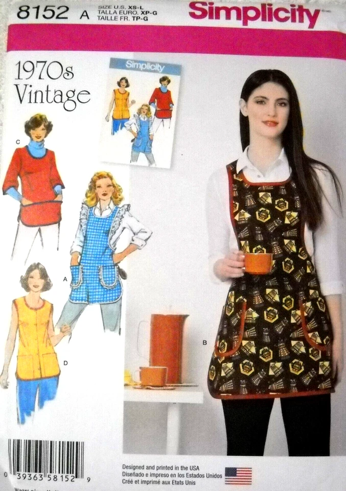 Simplicity Sewing Pattern Vintage 1970s Misses' Aprons 8152 a