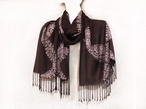 Long Scarf Hand Dyed Handmade Brown Large Wrap Stole Unique Men Women - Bild 1 von 10