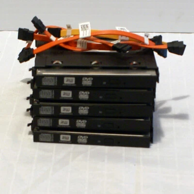LOTE 5 UNIDADES DELL Optiplex SFF 790 990 3010 7010 DVD ROM RW Drive con Caddy y Cable Sata Foto 1 de 4