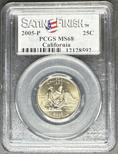 2005-P Satin California Quarter PCGS MS-68, Buy 3 Items, Get $5 Off!!! - Picture 1 of 2