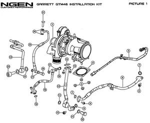 Kit Instalación Junta y Sello Turbo Garrett GT-1446 (NO INCLUYE TURBO) - Imagen 1 de 2