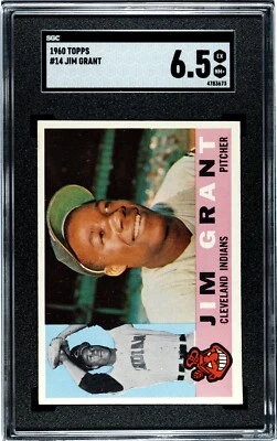 1960 TOPPS #14 JIM GRANT SGC 6.5 EX NM+ CLEVELAND INDIANS - Image 1 of 2