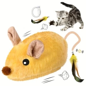 Katzenspielzeug bewegliche Maus, Plüschmaus, Interaktives Spielzeug, USB geladen - Bild 1 von 5