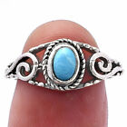 Natural Turquoise Nevada Aztec Mt 925 Sterling Silver Ring s.7 Jewelry R-1043