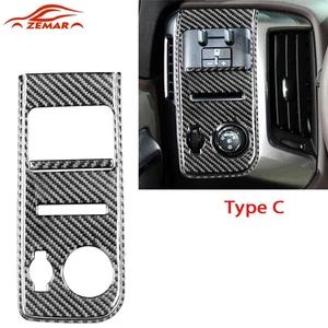 Carbon Fiber Headlight Switch Control Trim C For Silverado GMC Sierra 2014-2018 - Foto 1 di 11