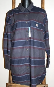 Damen~CARHARTT~Rugged Flex~RELAXED FIT~Lang Slv~Karierte Tunika~M~Neu~Neu mit Etikett~blau grau - Bild 1 von 10