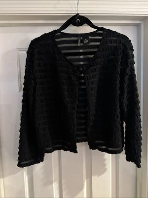 CHAQUETA MUJER NUEVA DIRECCIÓN NEGRA CON VOLANTES CLAROS TALLA XL Foto 1 de 4