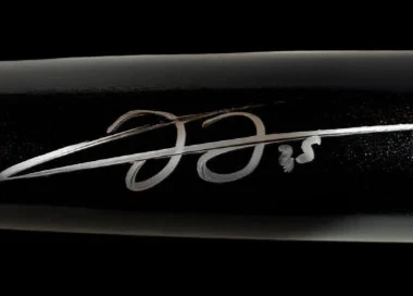 Bate de béisbol Louisville Slugger negro autografiado por Frank Thomas con certificado de autenticidad Schwartz Foto 1 de 4