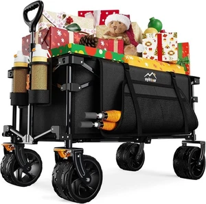 Uyittour Collapsible Wagon Cart Heavy Duty Foldable, Folding Beach Wagon - Picture 1 of 4