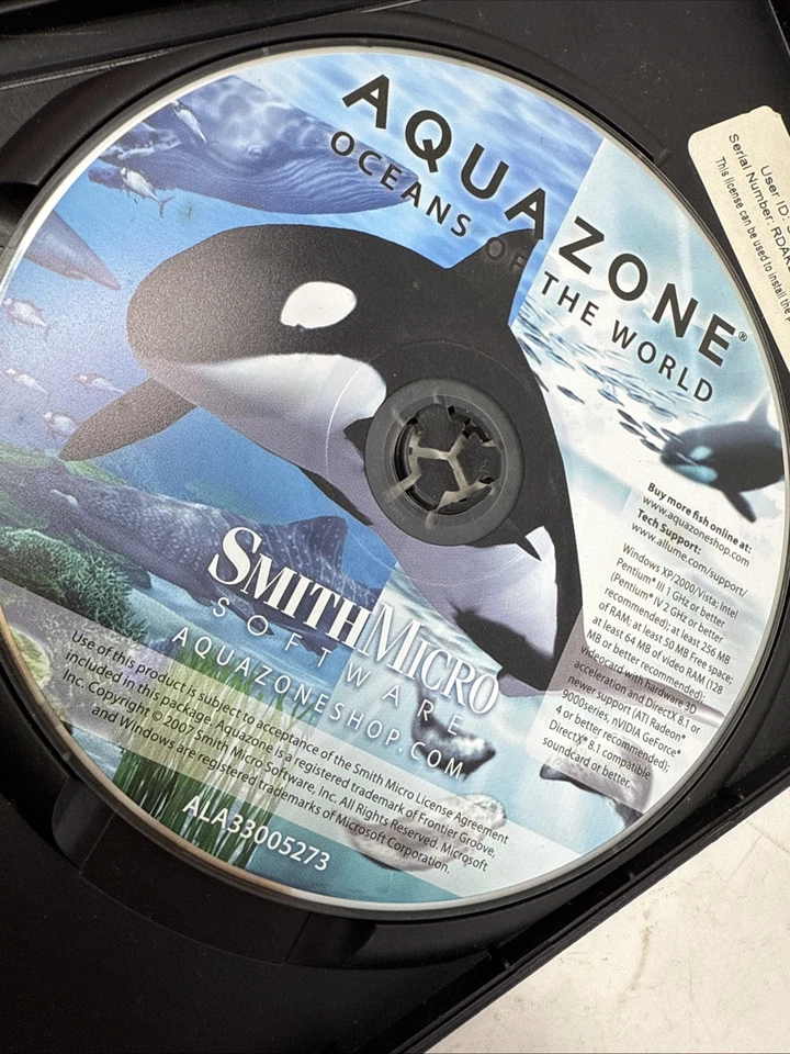 Aquazone Oceans Of The World Smith Micro Software PC 2007 Aqua Zone W Serial Num - Image 1 of 4