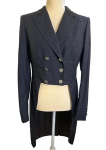 GRAND PRIX donna blu navy Shadbelly 14T US 6 pelle scamosciata colletto peso coda - Foto 1 di 9